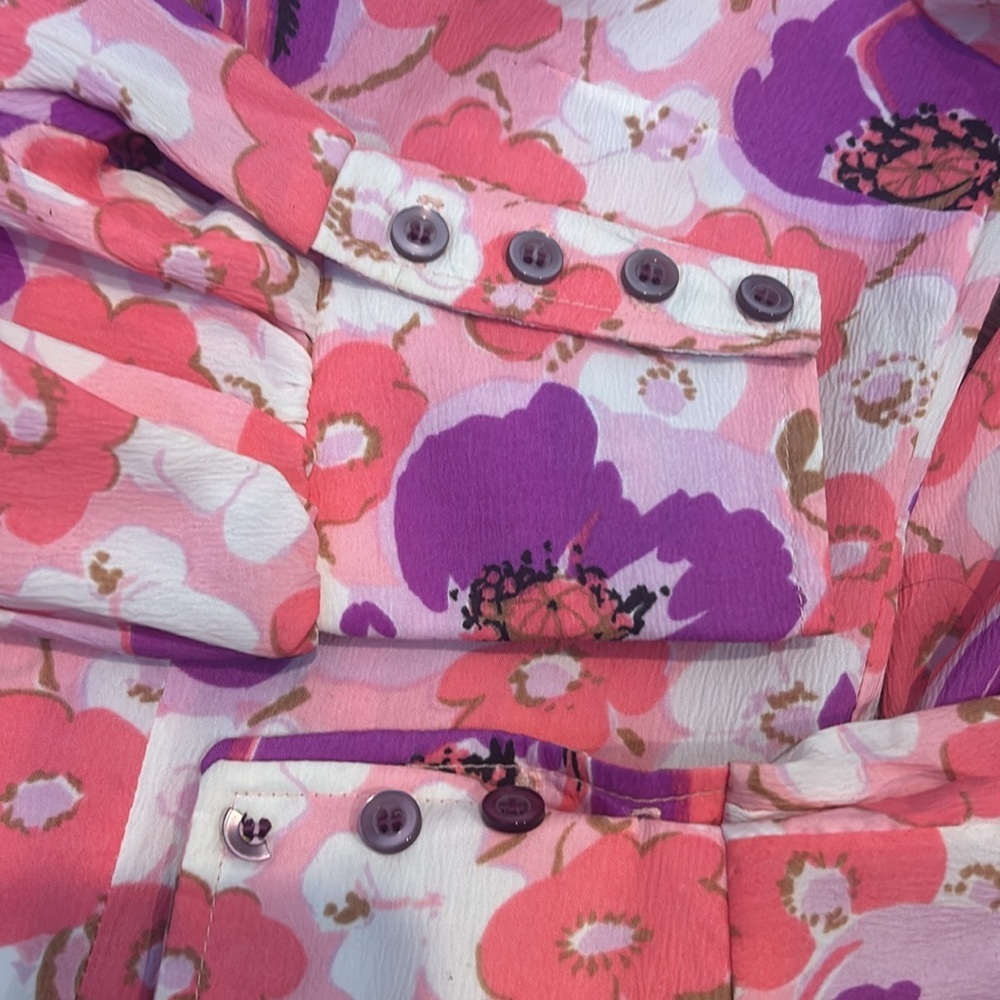 Vintage 1960's / 1970's Panhandle Slim Pink Floral Button Up Shirt Size XS - Picture 6 of 6